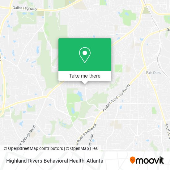 Highland Rivers Behavioral Health map