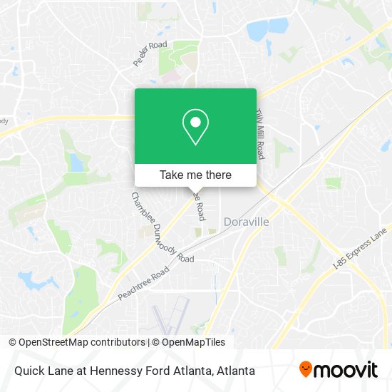 Quick Lane at Hennessy Ford Atlanta map