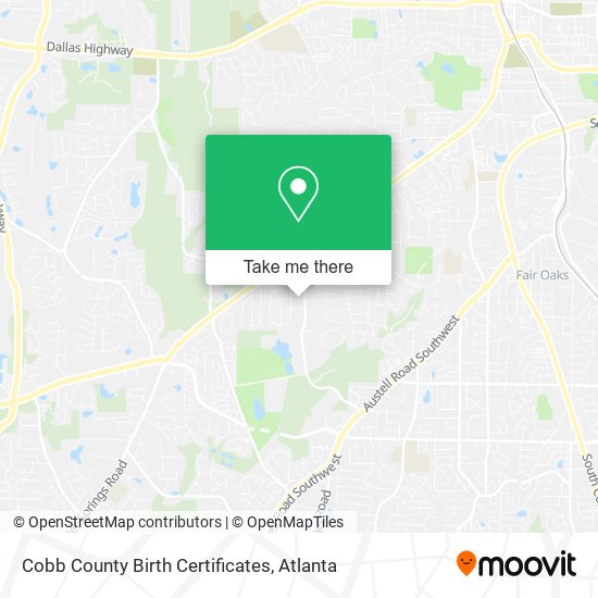 Cobb County Birth Certificates map