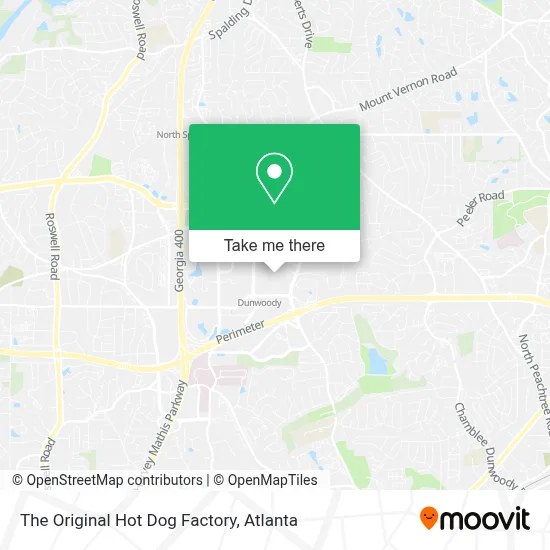 The Original Hot Dog Factory map