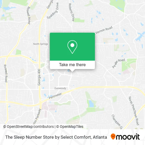 The Sleep Number Store by Select Comfort map