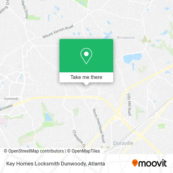 Key Homes Locksmith Dunwoody map