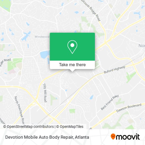 Mapa de Devotion Mobile Auto Body Repair