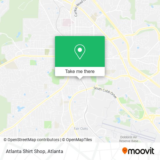 Atlanta Shirt Shop map