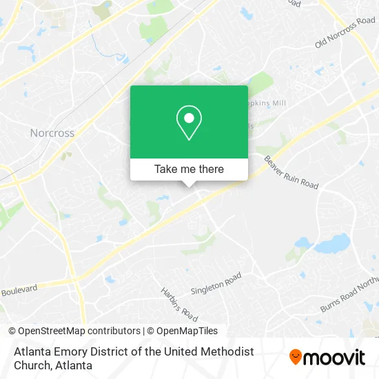 Atlanta Emory District of the United Methodist Church map