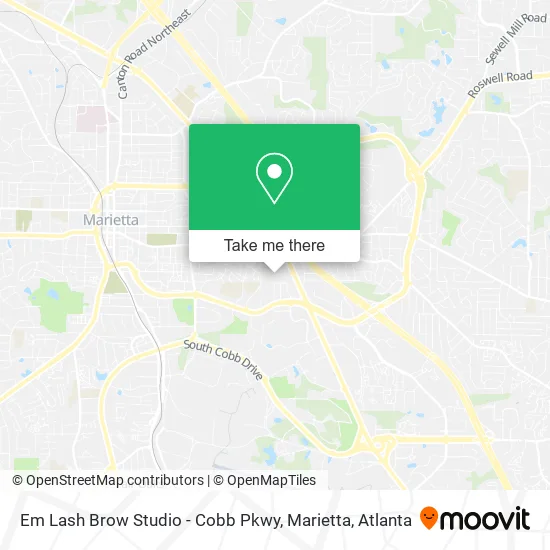 Mapa de Em Lash Brow Studio - Cobb Pkwy, Marietta