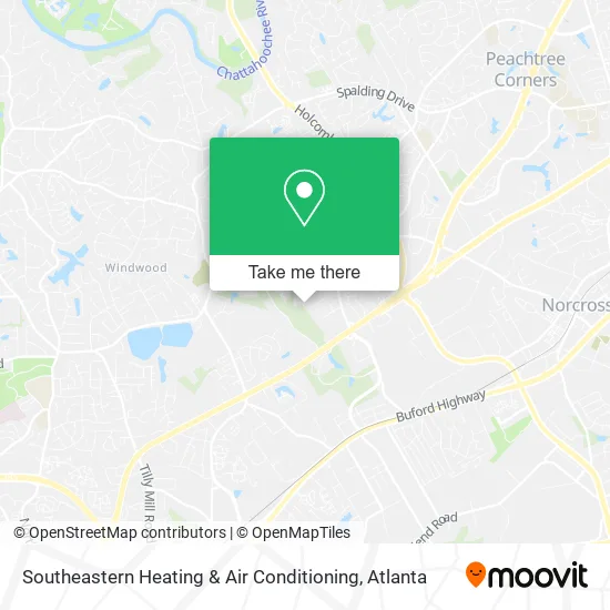 Southeastern Heating & Air Conditioning map
