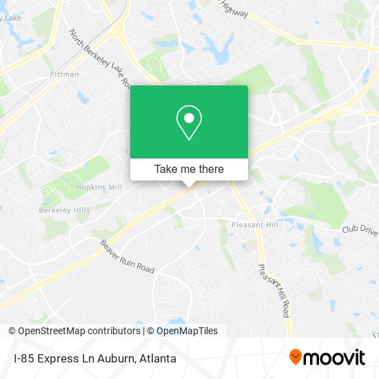 Mapa de I-85 Express Ln Auburn