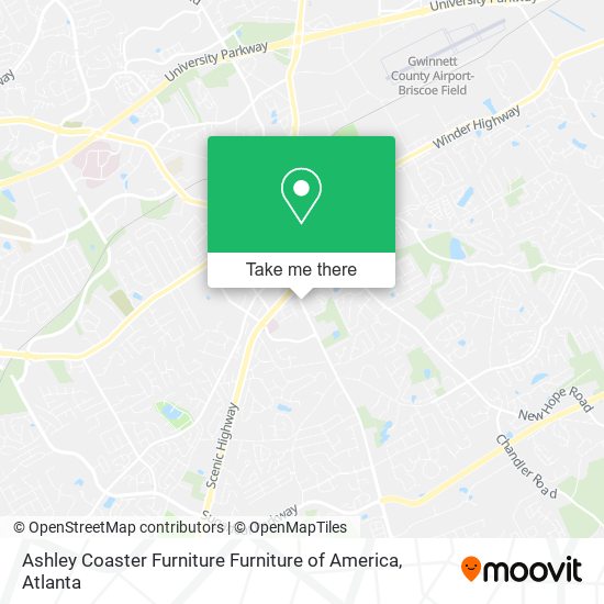 Mapa de Ashley Coaster Furniture Furniture of America