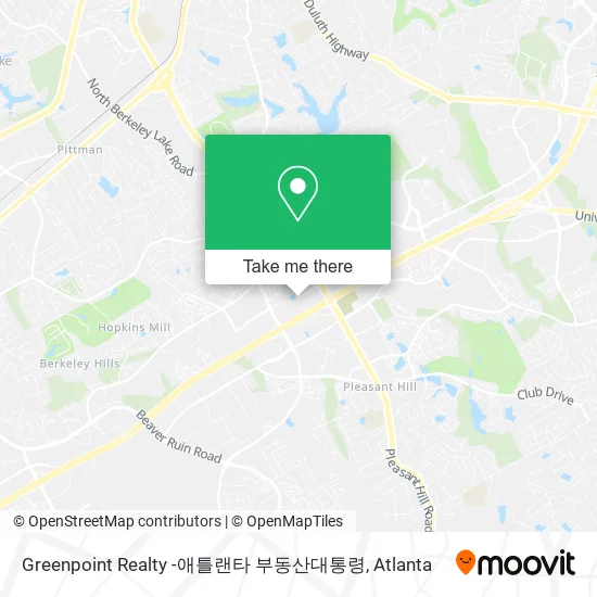 Mapa de Greenpoint Realty -애틀랜타 부동산대통령