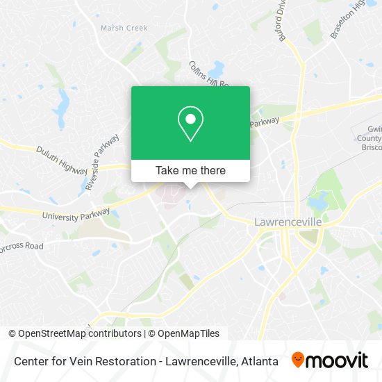 Mapa de Center for Vein Restoration - Lawrenceville
