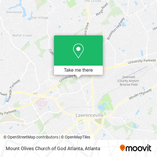 Mount Olives Church of God Atlanta map