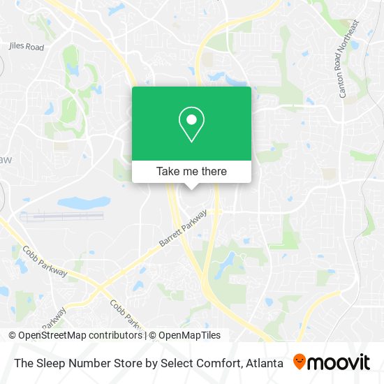 The Sleep Number Store by Select Comfort map