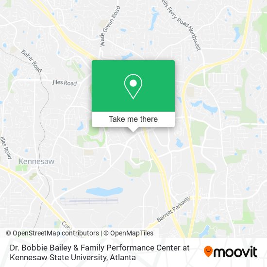 Mapa de Dr. Bobbie Bailey & Family Performance Center at Kennesaw State University