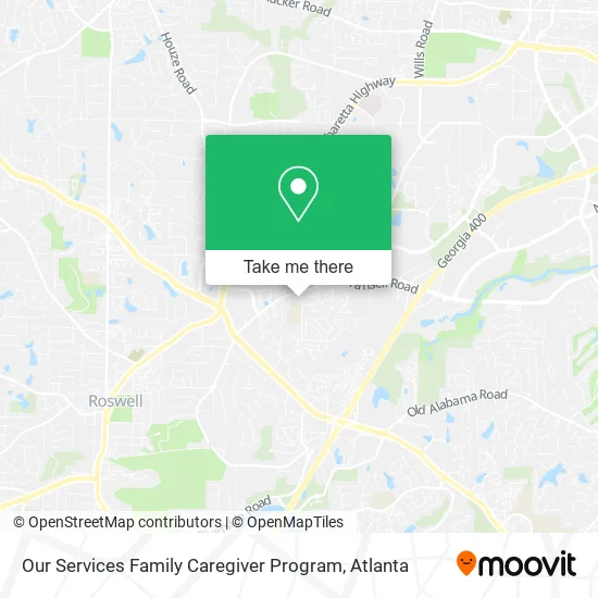 Mapa de Our Services Family Caregiver Program