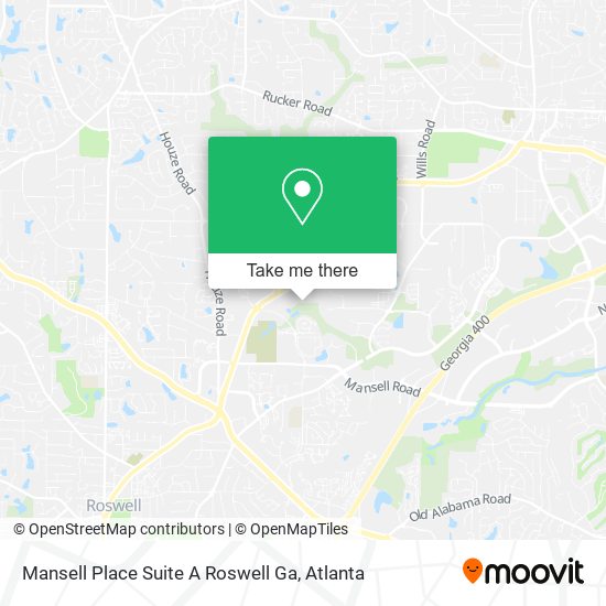 Mapa de Mansell Place Suite A Roswell Ga