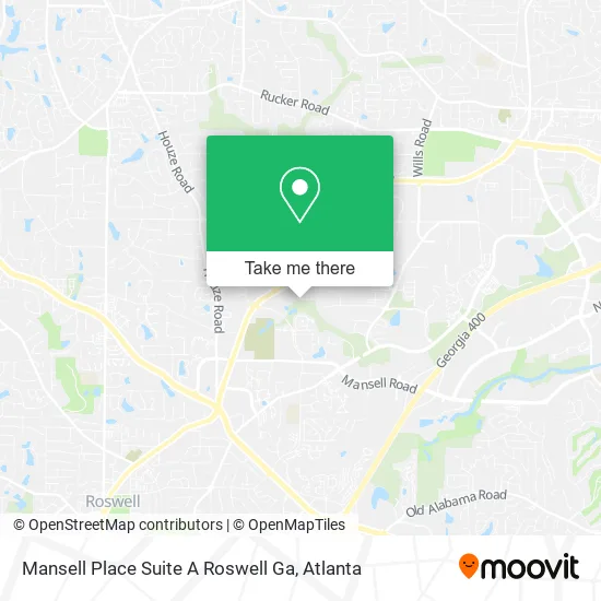 Mapa de Mansell Place Suite A Roswell Ga