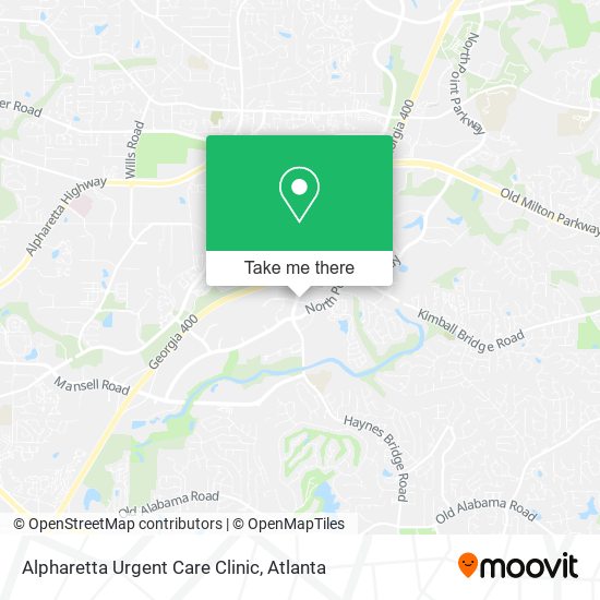 Mapa de Alpharetta Urgent Care Clinic
