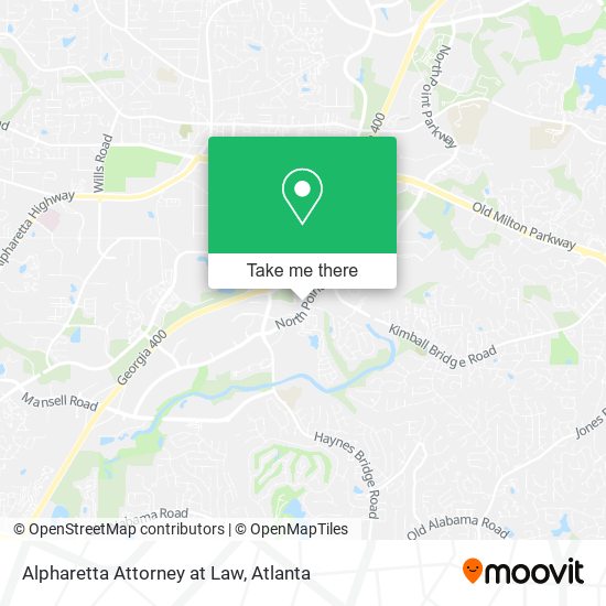 Mapa de Alpharetta Attorney at Law