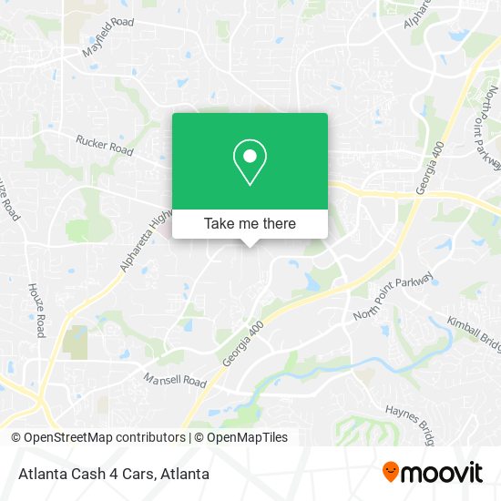 Atlanta Cash 4 Cars map