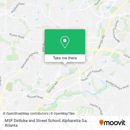 MSF Dirtbike and Street School, Alpharetta Ga map