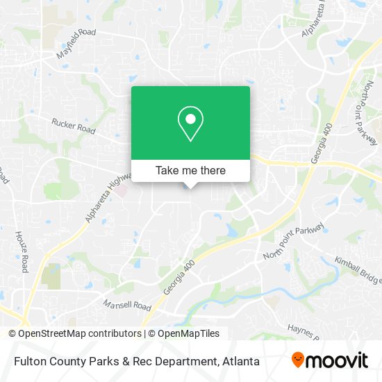 Mapa de Fulton County Parks & Rec Department
