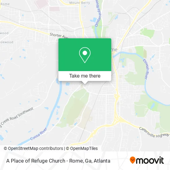 Mapa de A Place of Refuge Church - Rome, Ga