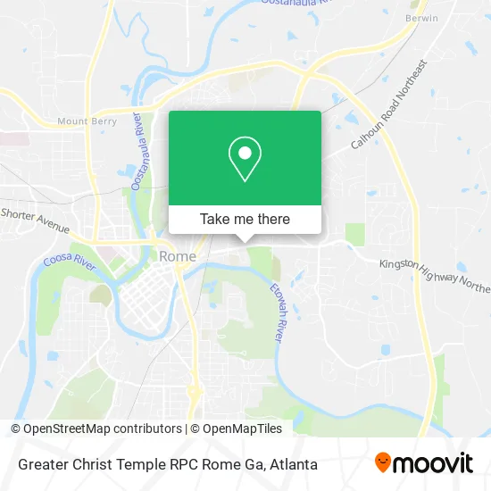 Greater Christ Temple RPC Rome Ga map