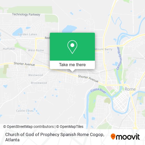 Church of God of Prophecy Spanish Rome Cogop map