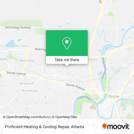Proficient Heating & Cooling Repair map