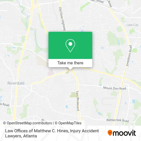 Law Offices of Matthew C. Hines, Injury Accident Lawyers map