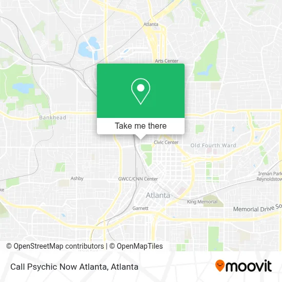 Call Psychic Now Atlanta map