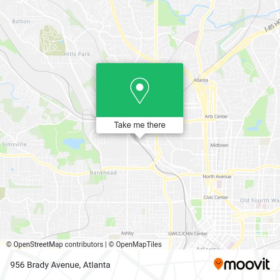 Mapa de 956 Brady Avenue