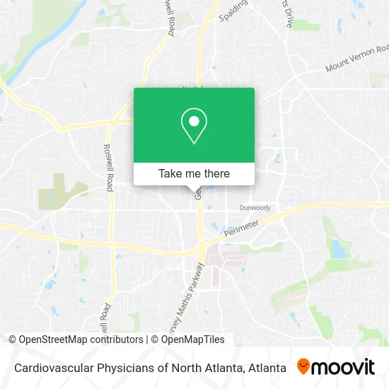 Cardiovascular Physicians of North Atlanta map