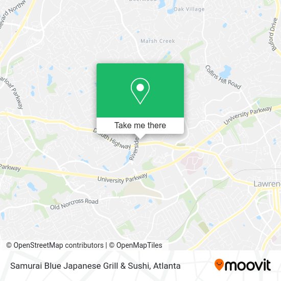 Mapa de Samurai Blue Japanese Grill & Sushi
