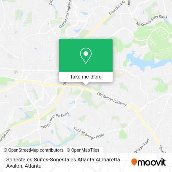 Sonesta es Suites-Sonesta es Atlanta Alpharetta Avalon map
