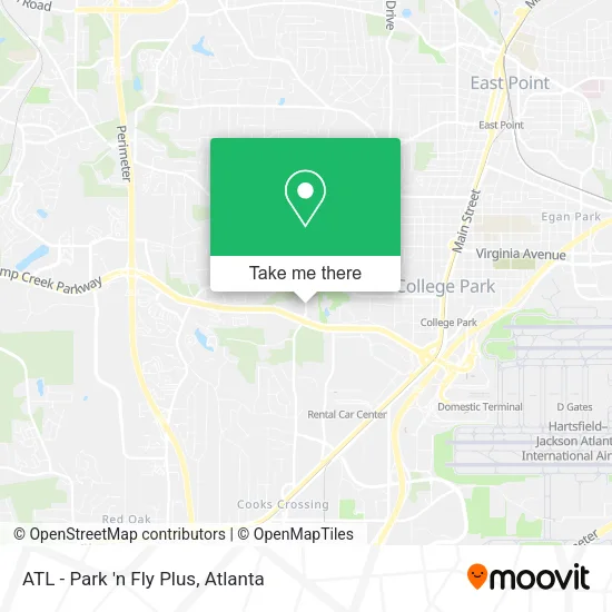 ATL - Park 'n Fly Plus map