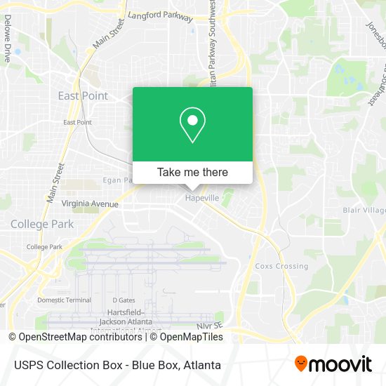 USPS Collection Box - Blue Box map