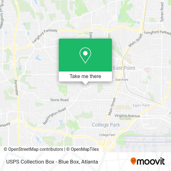 USPS Collection Box - Blue Box map