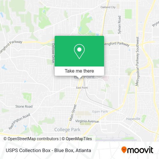 USPS Collection Box - Blue Box map