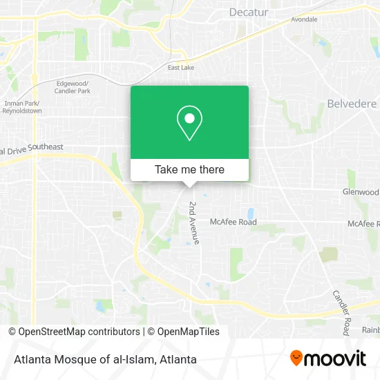 Atlanta Mosque of al-Islam map
