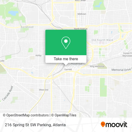 Mapa de 216 Spring St SW Parking