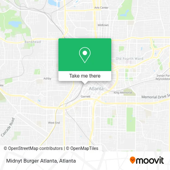 Midnyt Burger Atlanta map