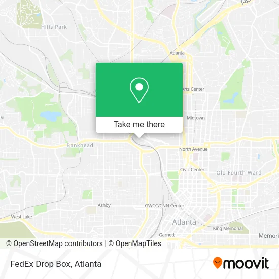 FedEx Drop Box map