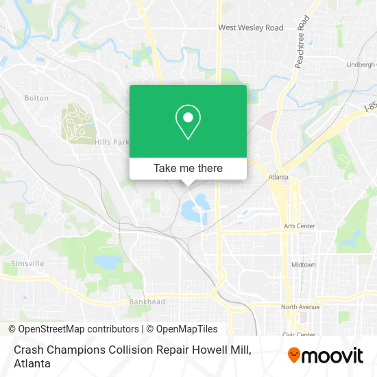 Crash Champions Collision Repair Howell Mill map