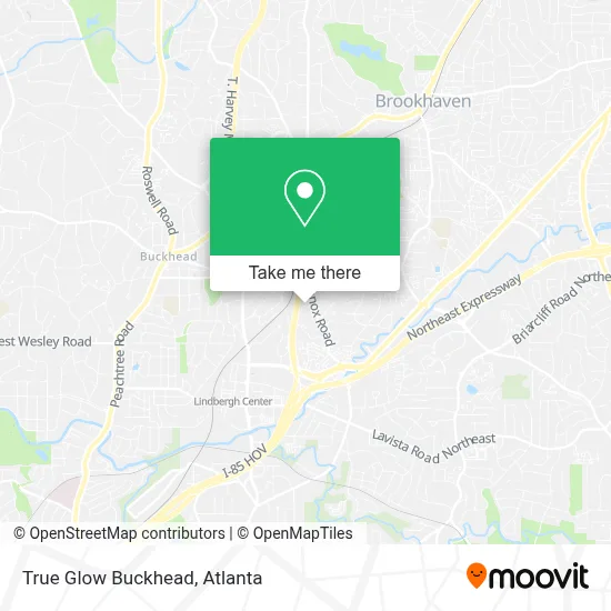 True Glow Buckhead map