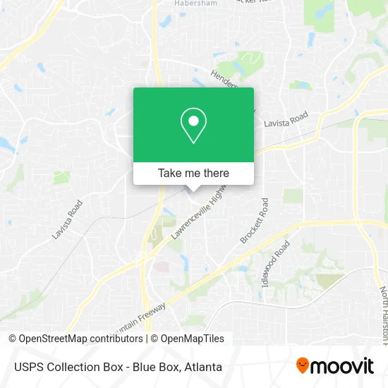 Mapa de USPS Collection Box - Blue Box