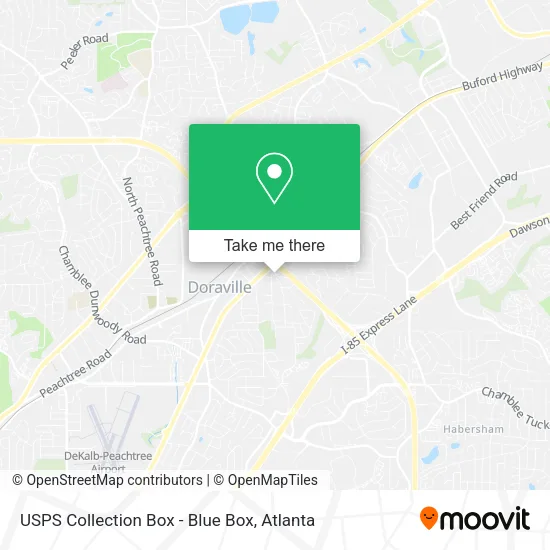 Mapa de USPS Collection Box - Blue Box