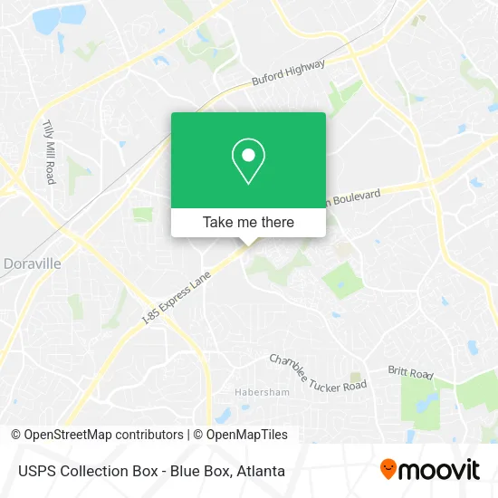 Mapa de USPS Collection Box - Blue Box
