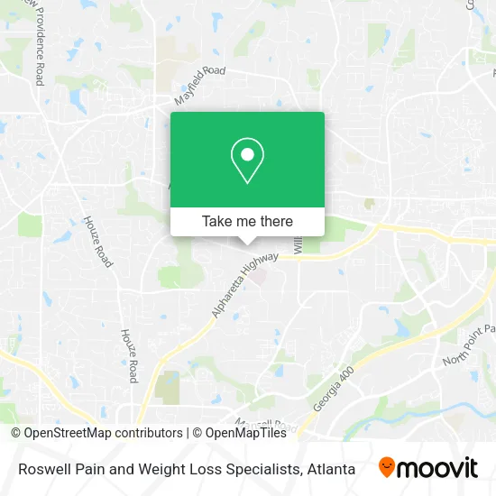 Mapa de Roswell Pain and Weight Loss Specialists